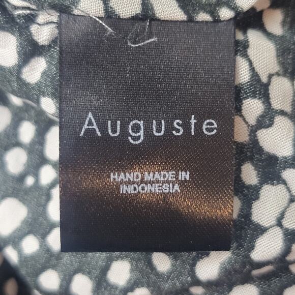 Revolve Auguste Edie Cascade Wrap Mini Dress Ruffle Black White Size 6 - Picture 5 of 11